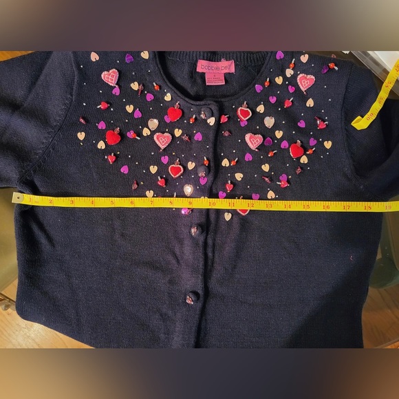 Bobbie Bell Black Sweater w ❤️ Appliqués  & Beads. - Picture 4 of 4